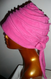One of a kind hand sculpted fleece headwear 