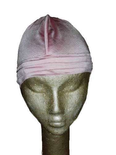 Pink Silk Knit Skull Cap