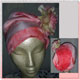 Carolyn Series Turwrap with Silk Rose pin