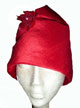 Red Dupionni Beaded Flower